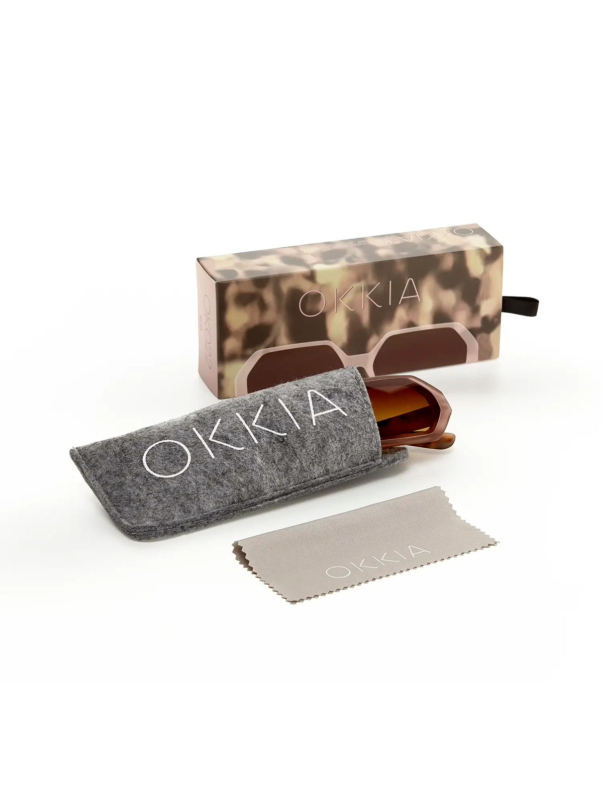 Okkia Anna Hexagonal Sunglasses Pink Havana