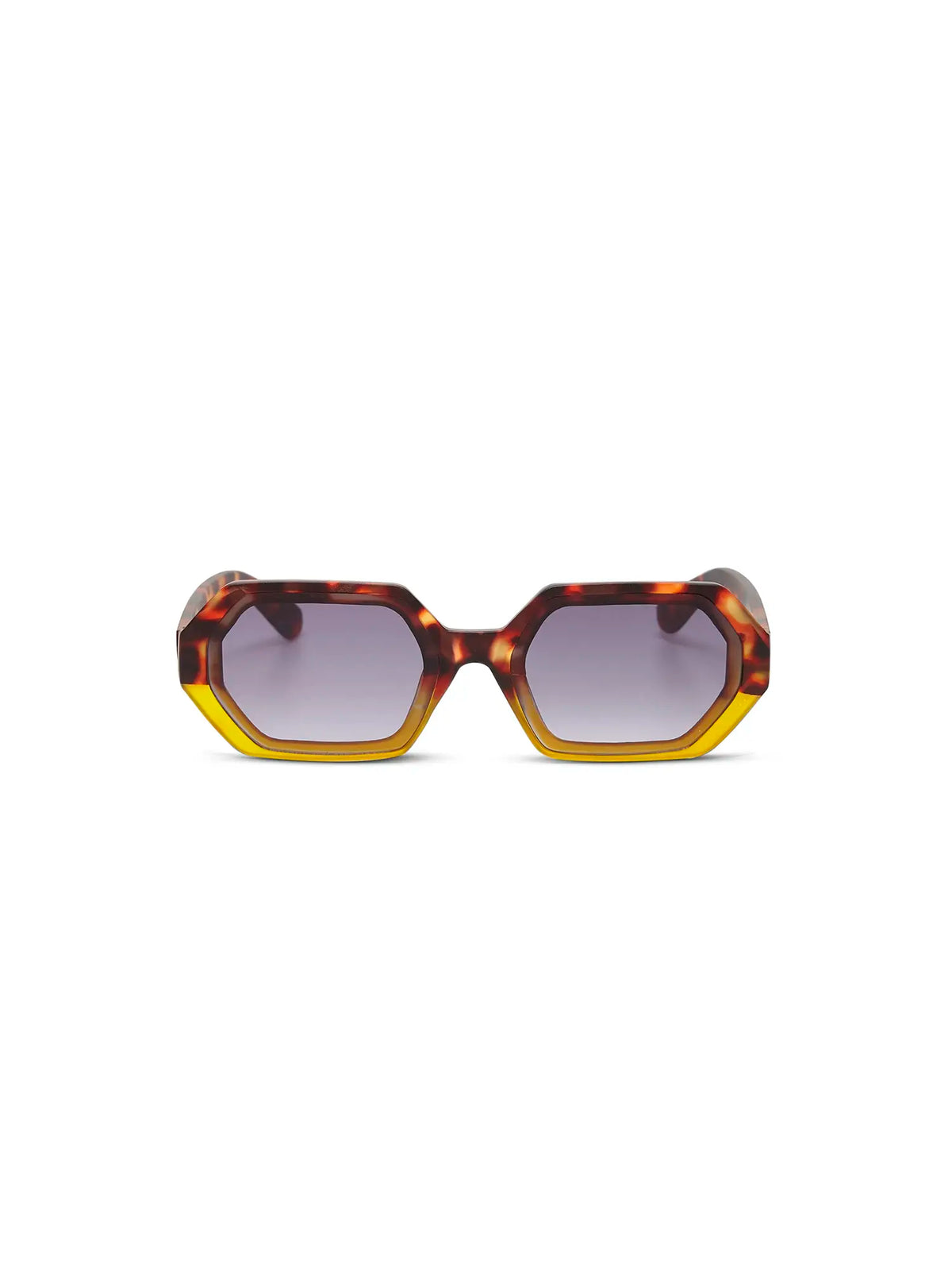 Okkia Anna Hexagonal Sunglasses Yellow Havana