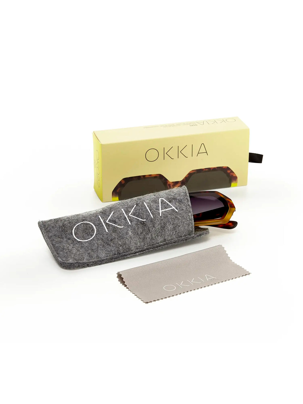 Okkia Anna Hexagonal Sunglasses Yellow Havana
