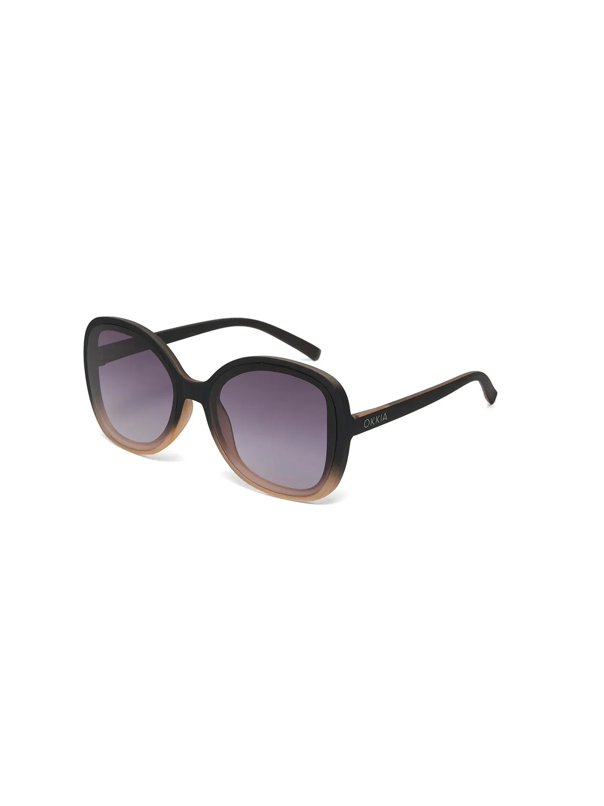 Okkia Anna Butterfly Overlapping Sunglasses Black Shaded Rose Pink