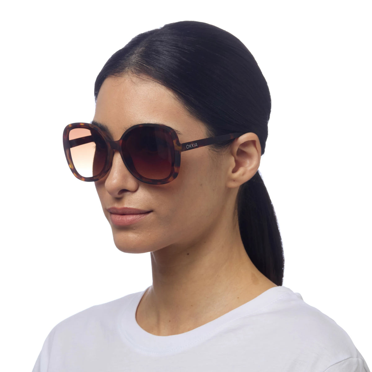 Okkia Anna Butterfly Overlapping Sunglasses Classic Havana