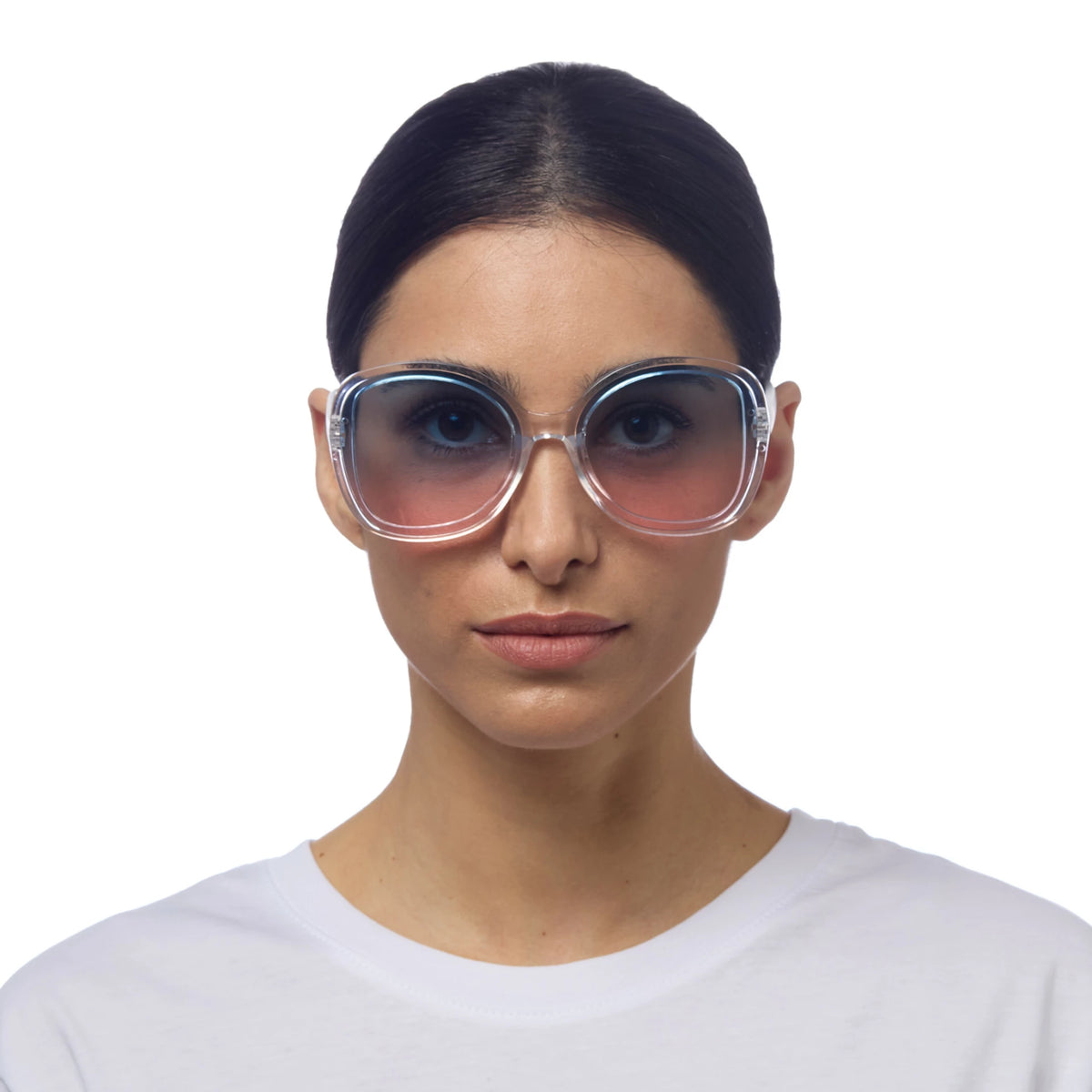 Okkia Anna Butterfly Overlapping Sunglasses Transparent Clear