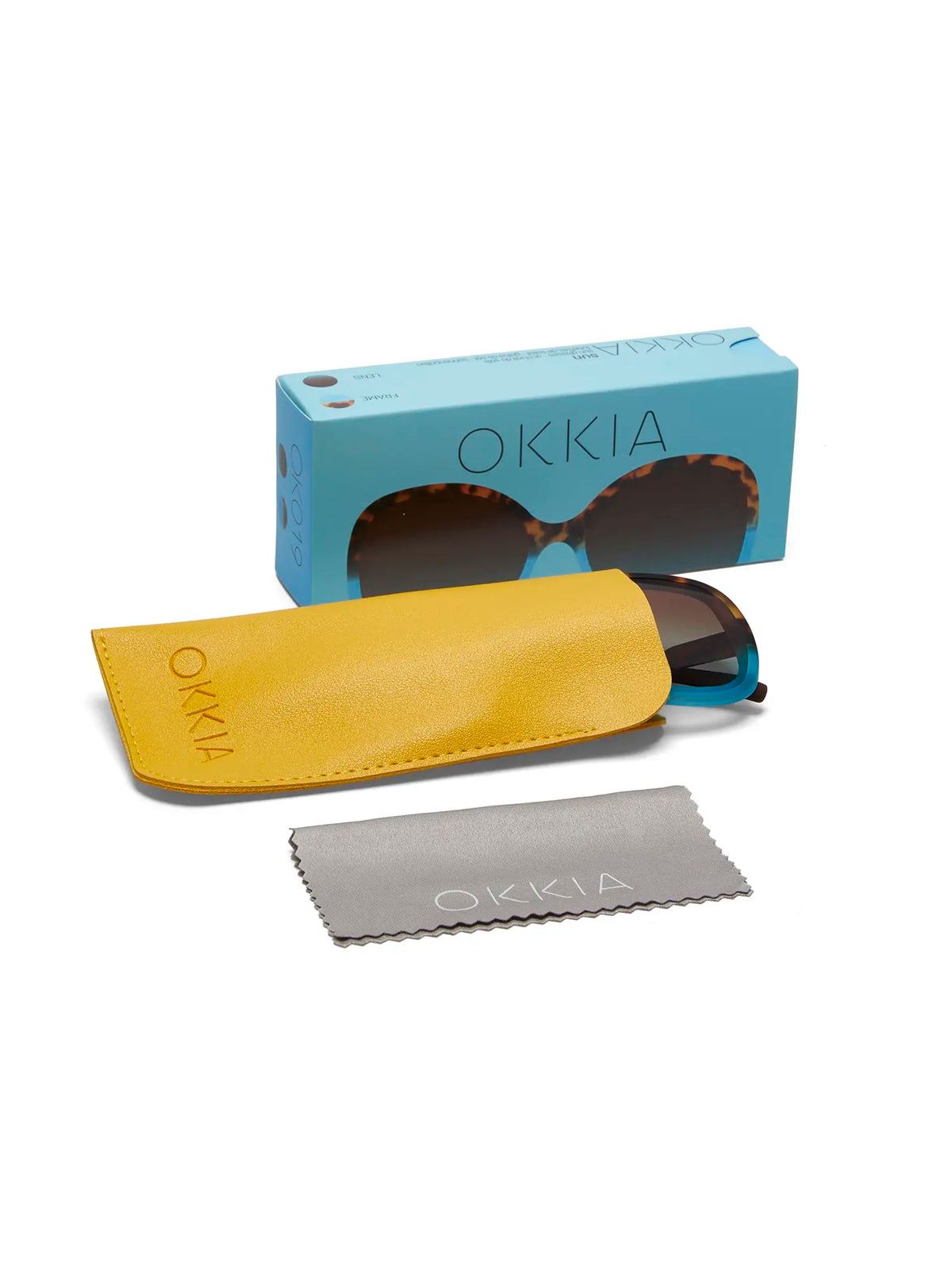 Okkia Anna Butterfly Overlapping Sunglasses Havana Blue