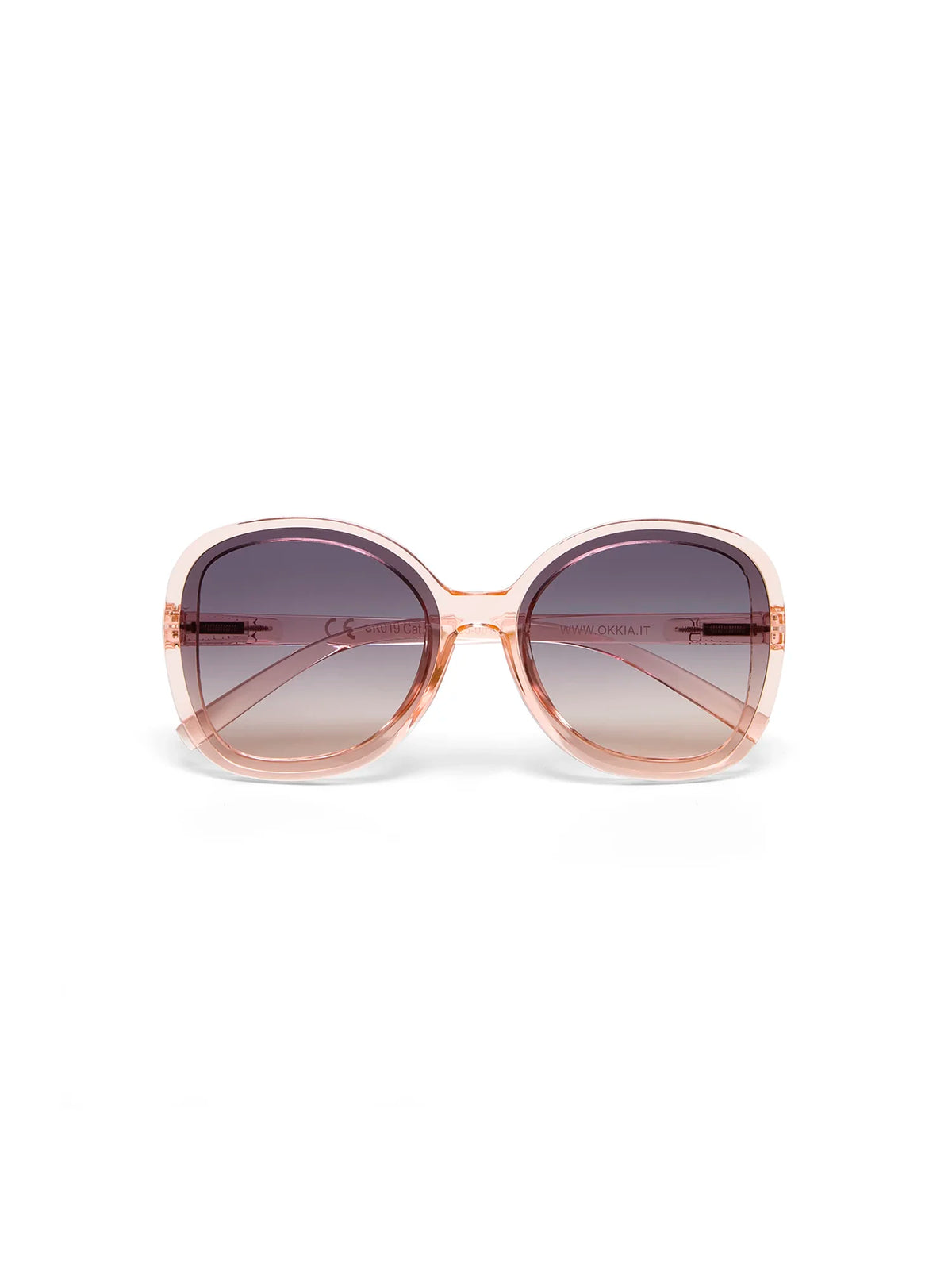 Okkia Anna Butterfly Overlapping Sunglasses Transparent Pink