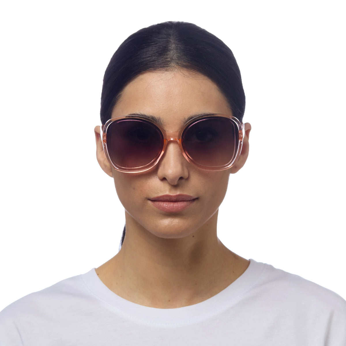 Okkia Anna Butterfly Overlapping Sunglasses Transparent Pink