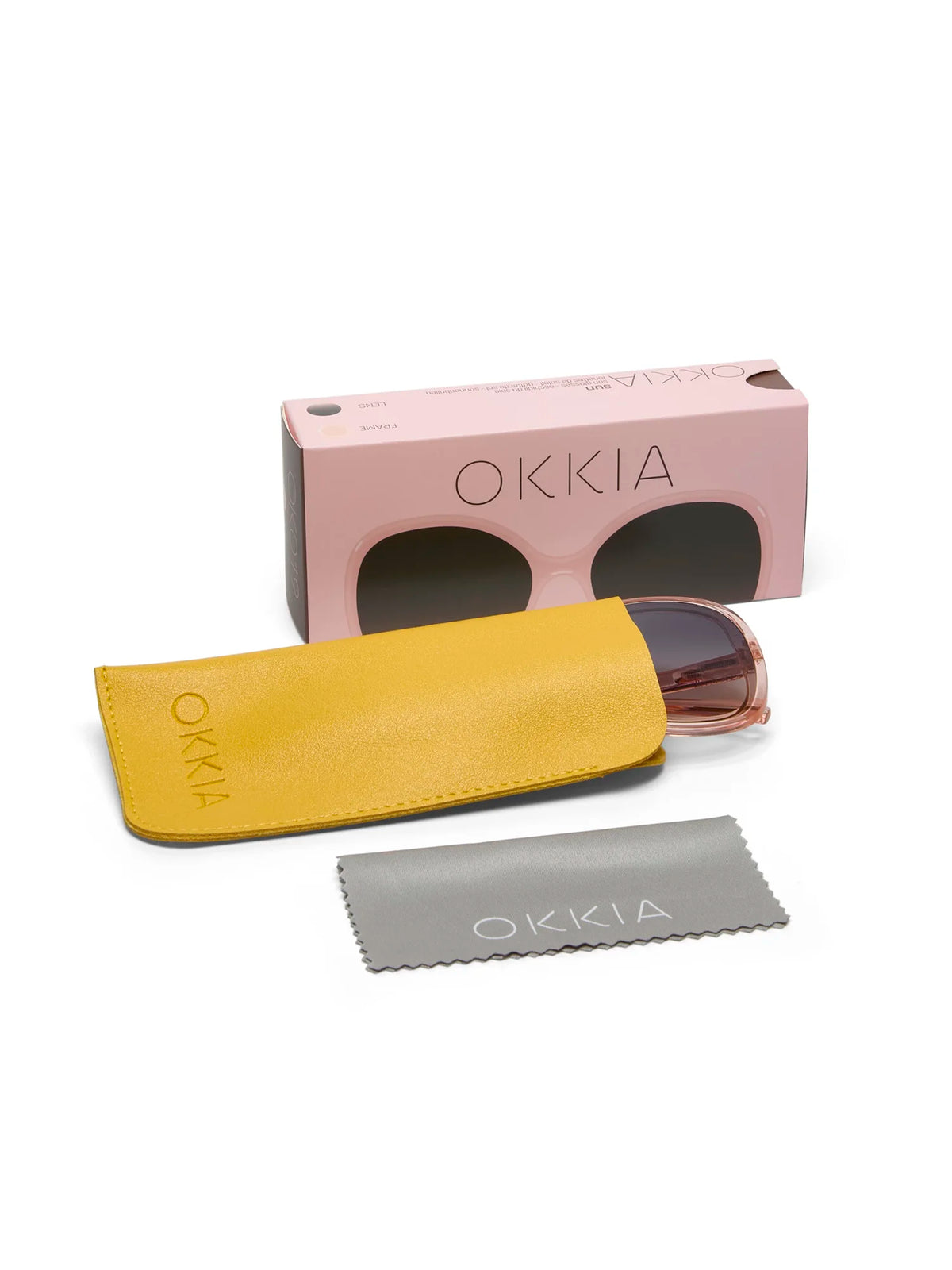 Okkia Anna Butterfly Overlapping Sunglasses Transparent Pink