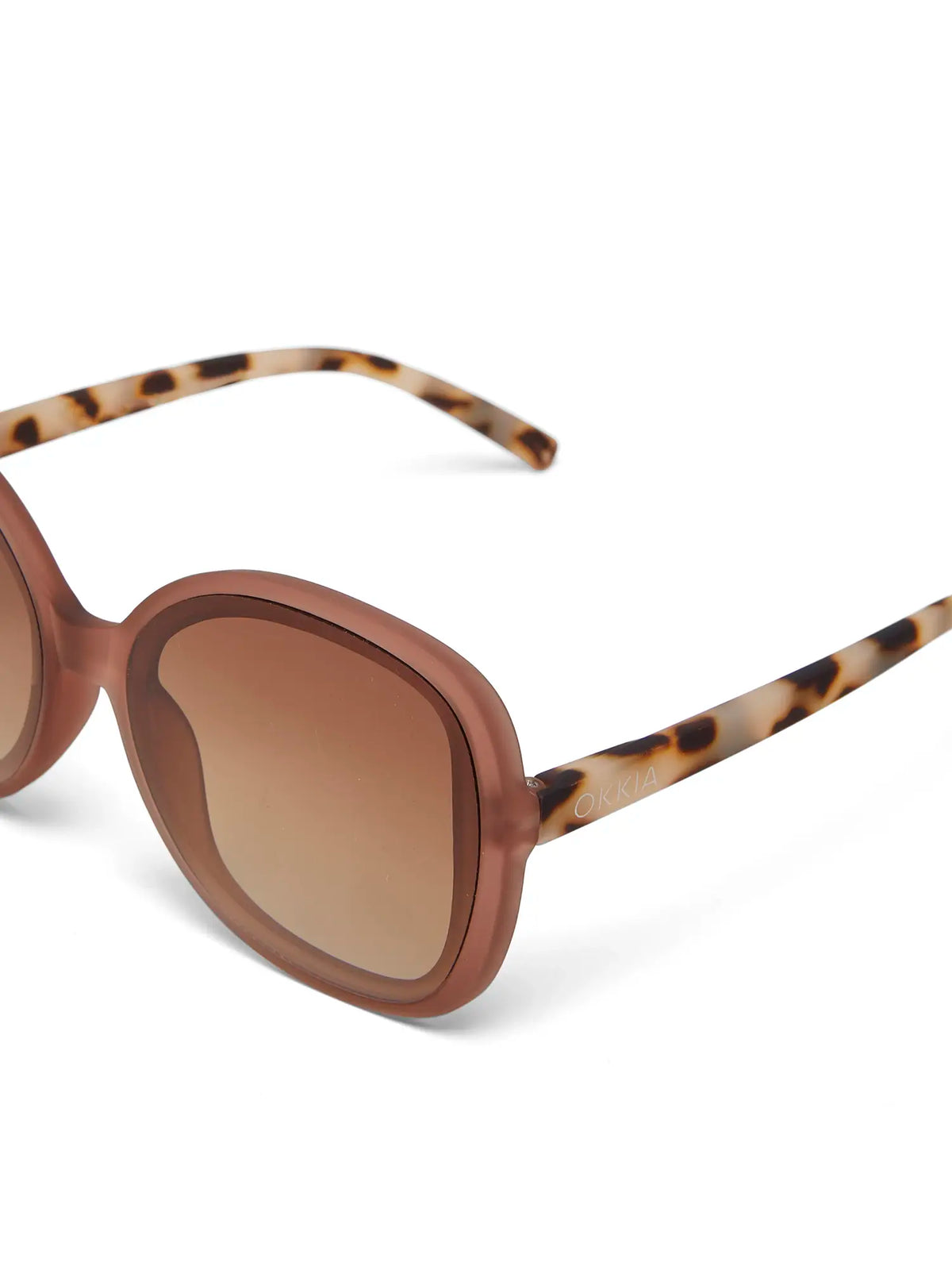 Okkia Anna Butterfly Overlapping Sunglasses Pink Havana