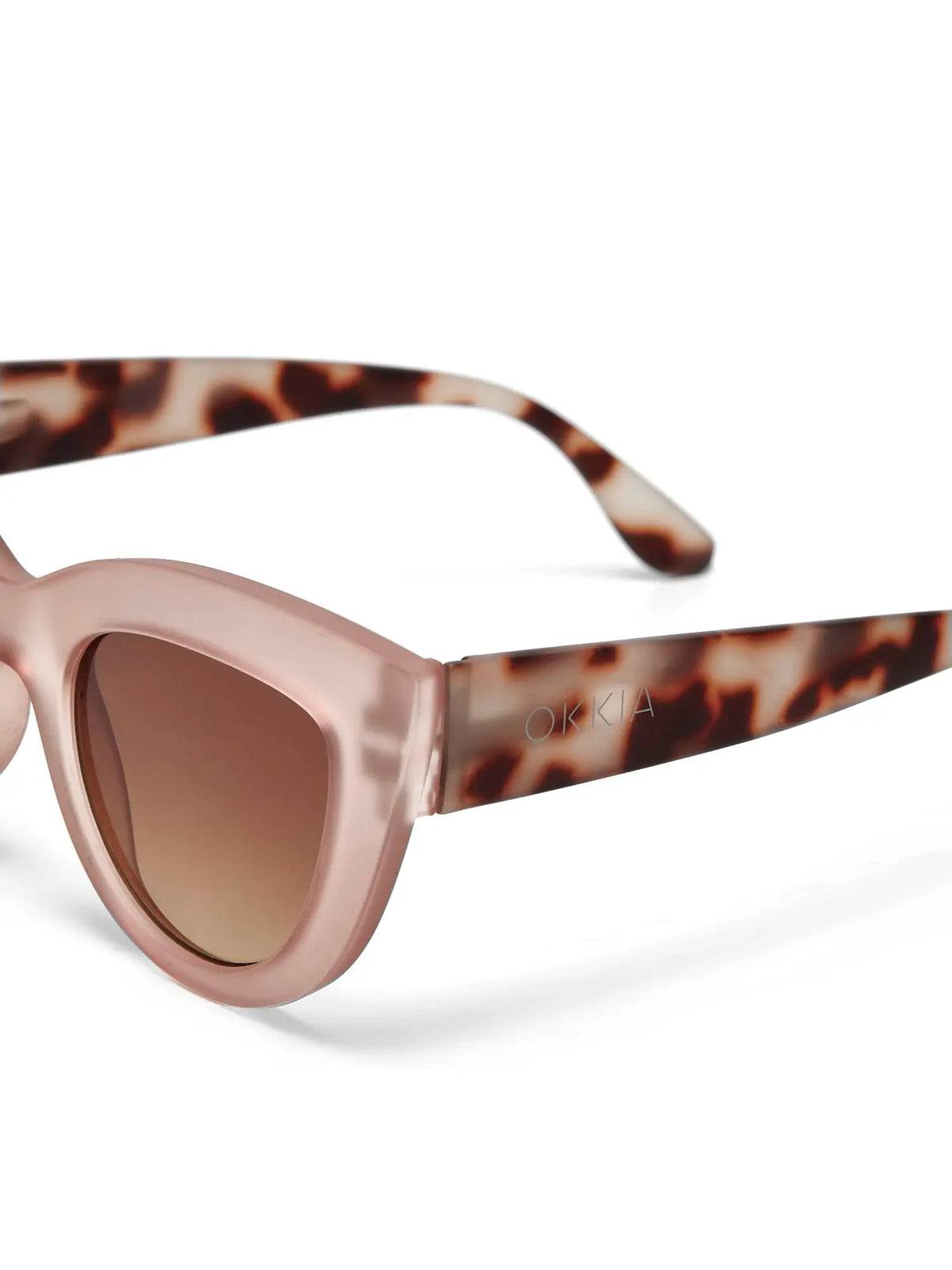 Okkia Claudia Big Cat Eye Sunglasses Pink Havana
