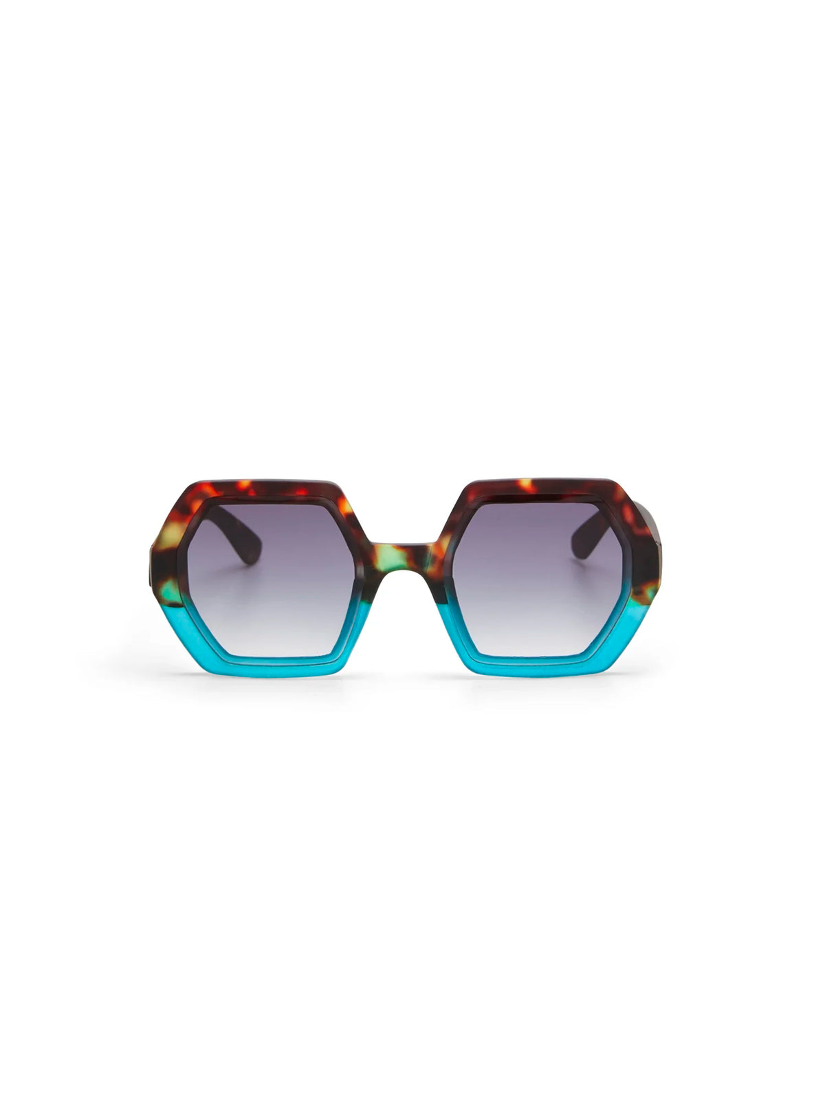 Okkia Emma Hexagonal Sunglasses Havana Blue