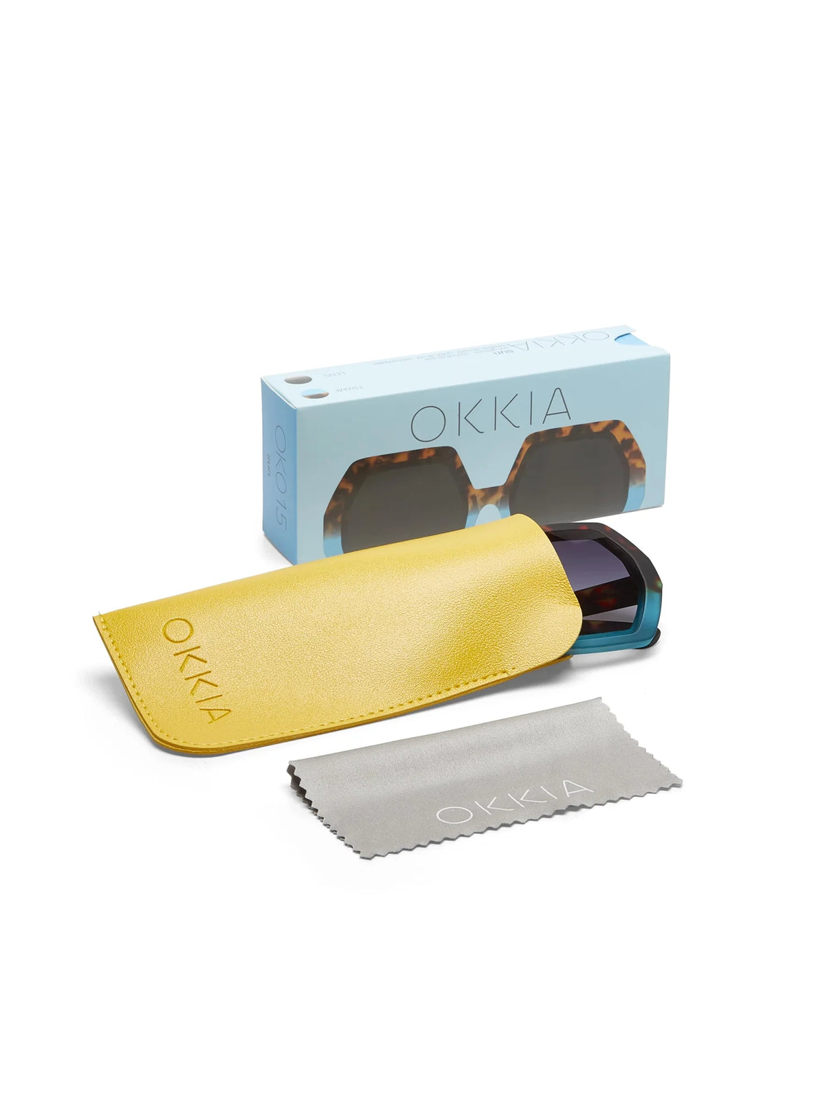 Okkia Emma Hexagonal Sunglasses Havana Blue