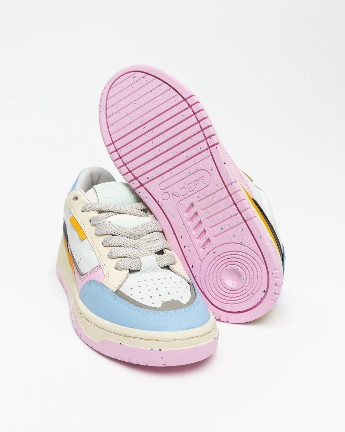 oncept paris sneaker in orchid multi-bottom view