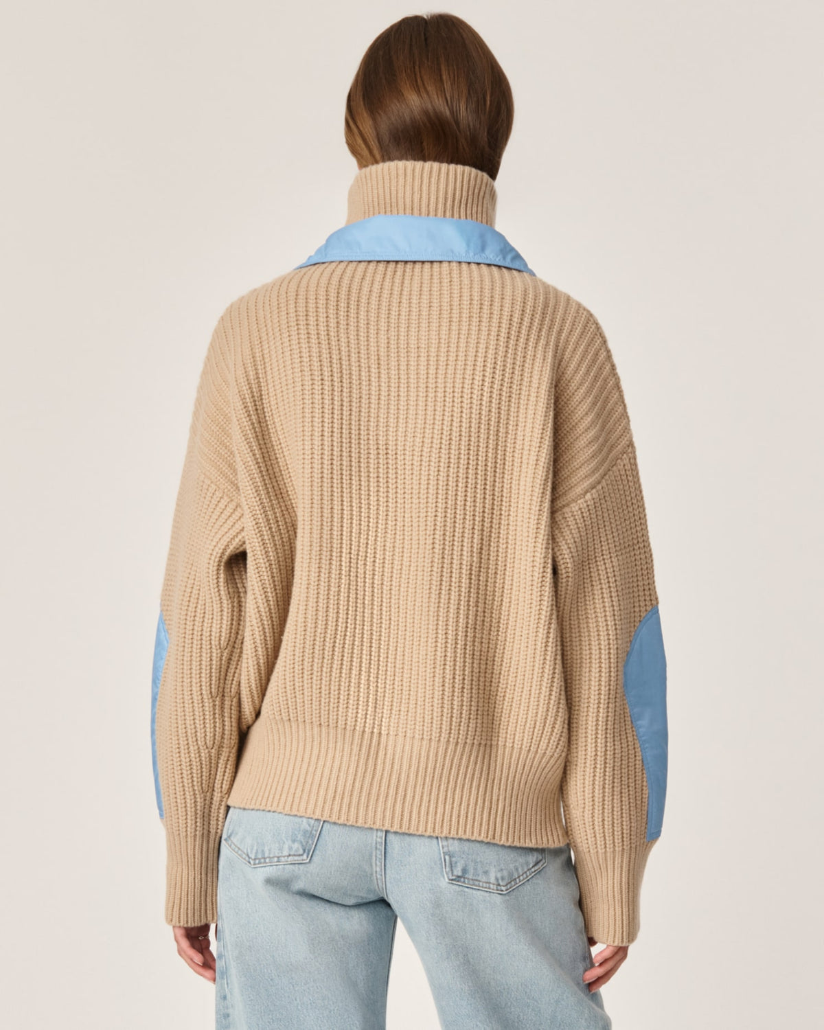 ONCEPT Taos Double Zip Wool Sweater in oak-back