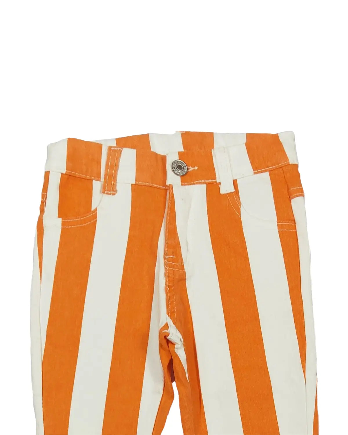 tennessee game day orange and white striped game day flared denim pants for toddlers and girls