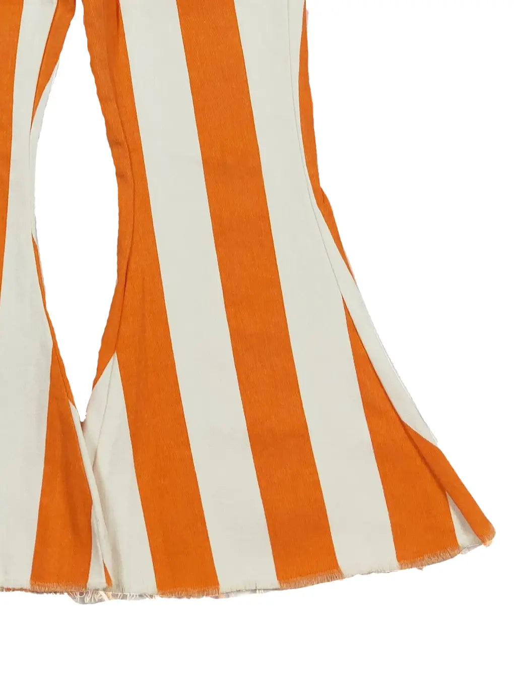 tennessee game day orange and white striped game day flared denim pants for toddlers and girls