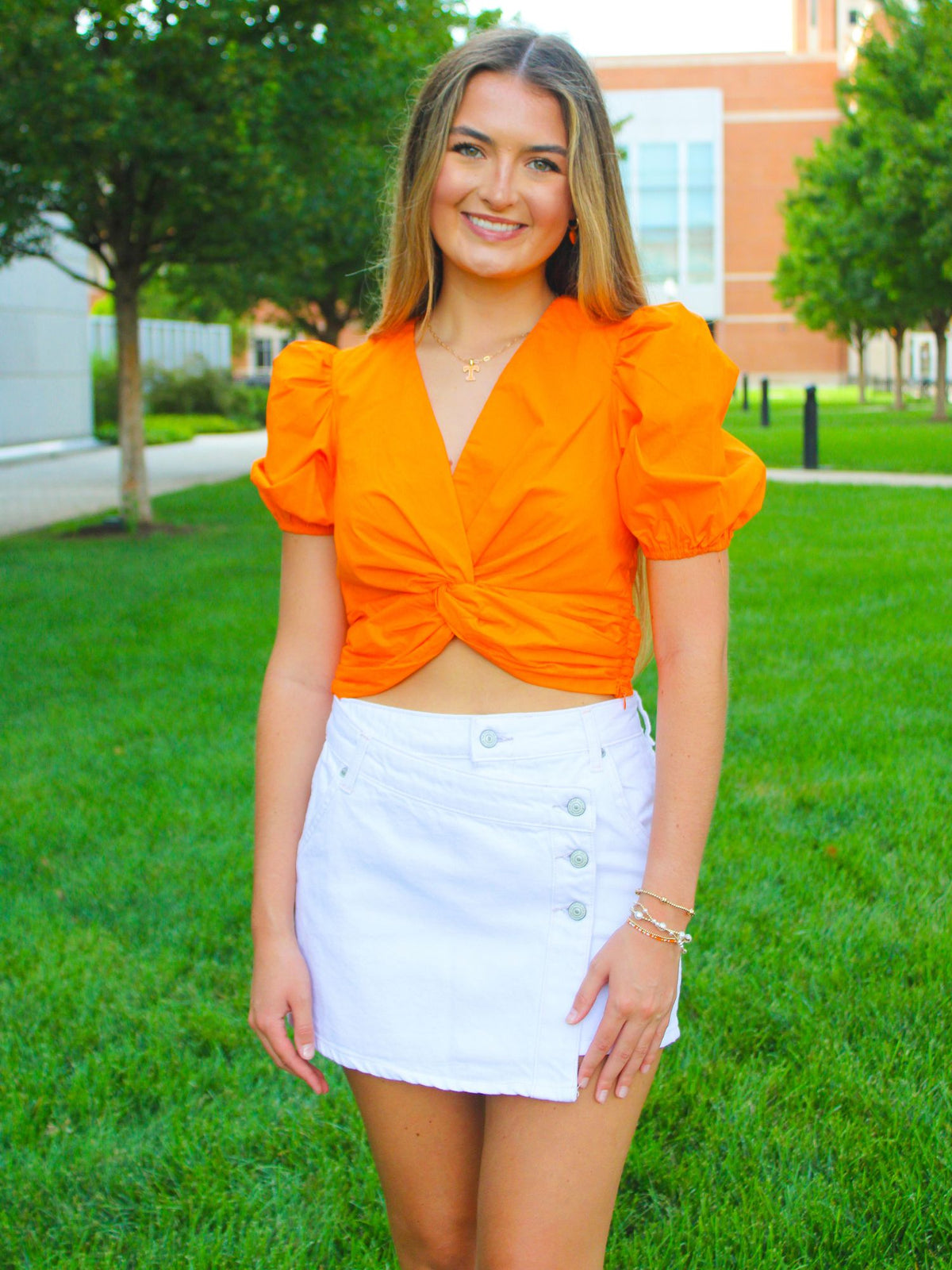 Orange Zone Crop Top in tennessee orange 