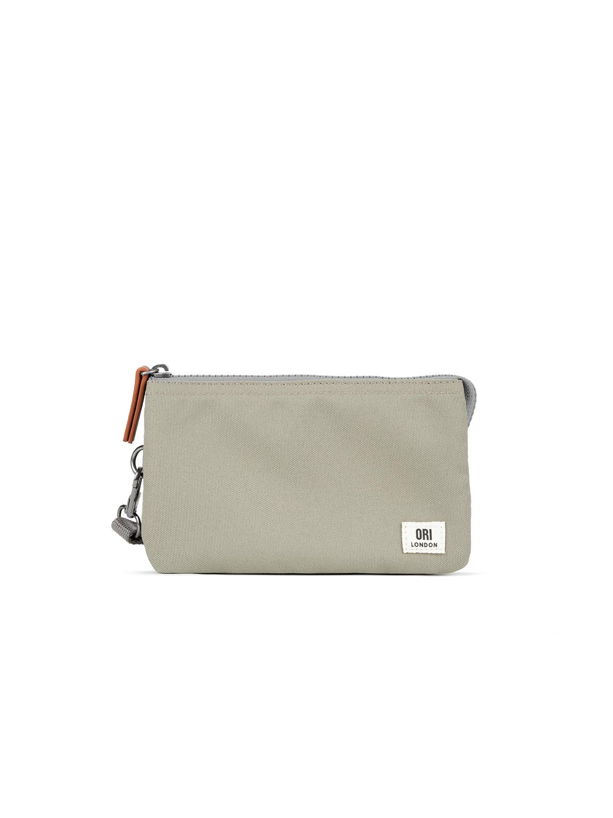 ORI London Medium Carnaby Wallet with Wrist Strap Recycled Canvas Coriander