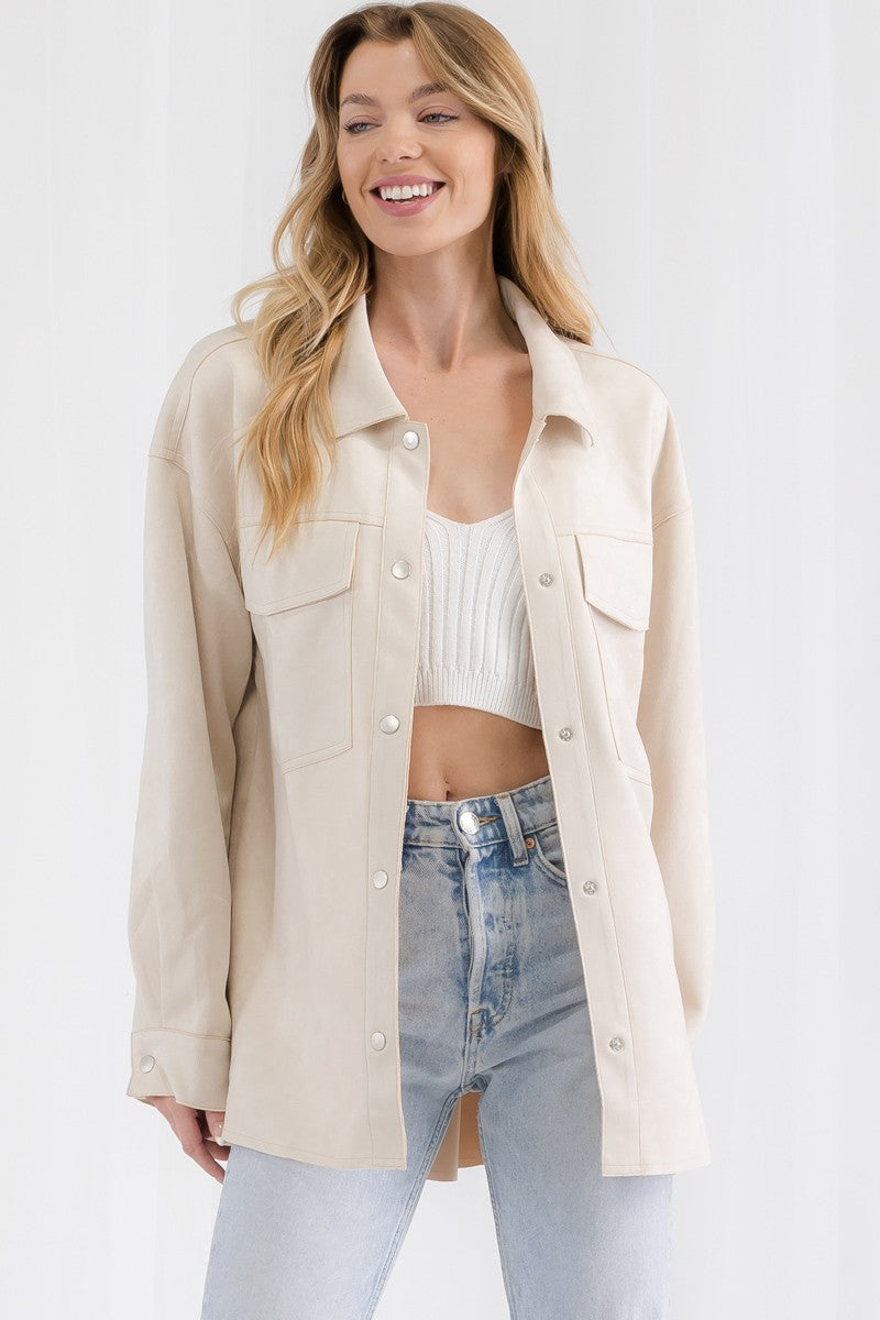 Autumn Dreams Oversized Suede Shirt