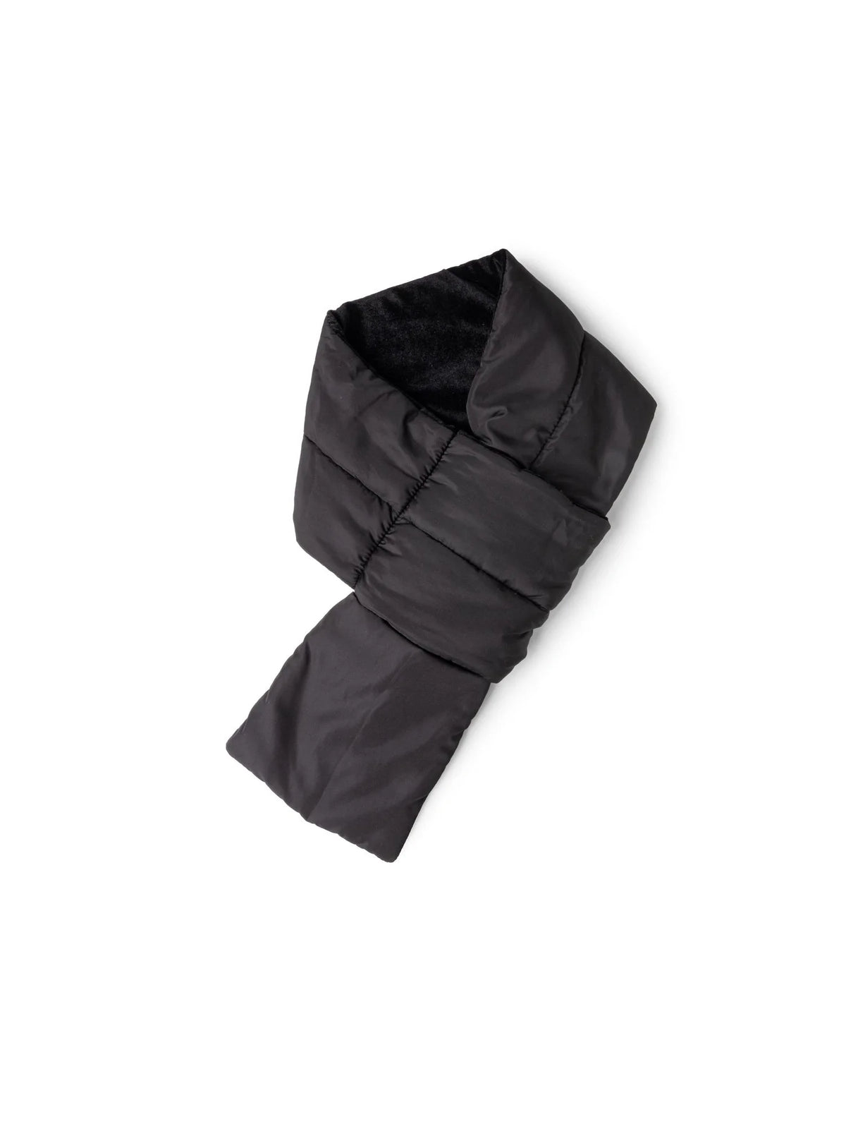 packable quilted puffer scarf black