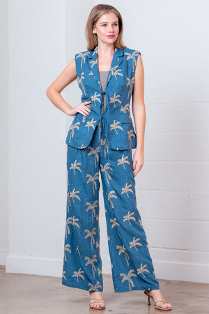 Palm Tree Wide Leg Pants