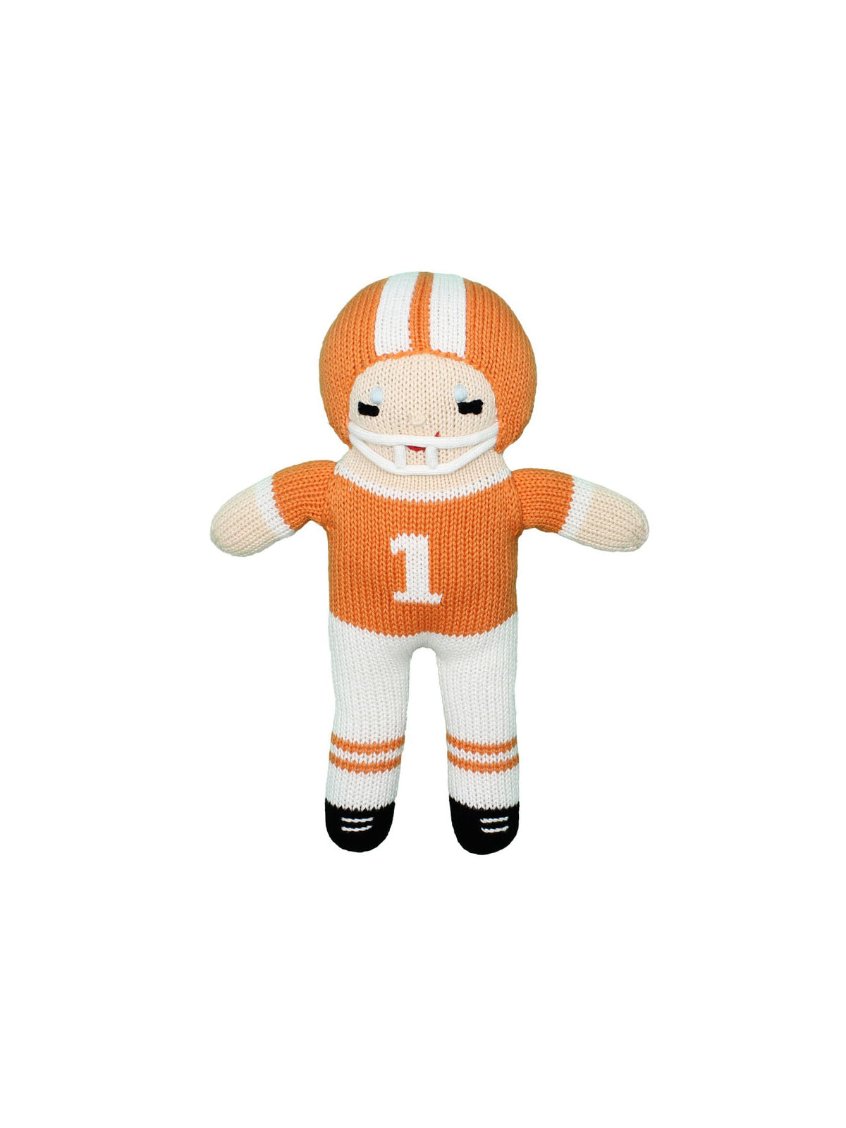 zubels tennessee volunteers orange and white football player rattle knit doll 7"