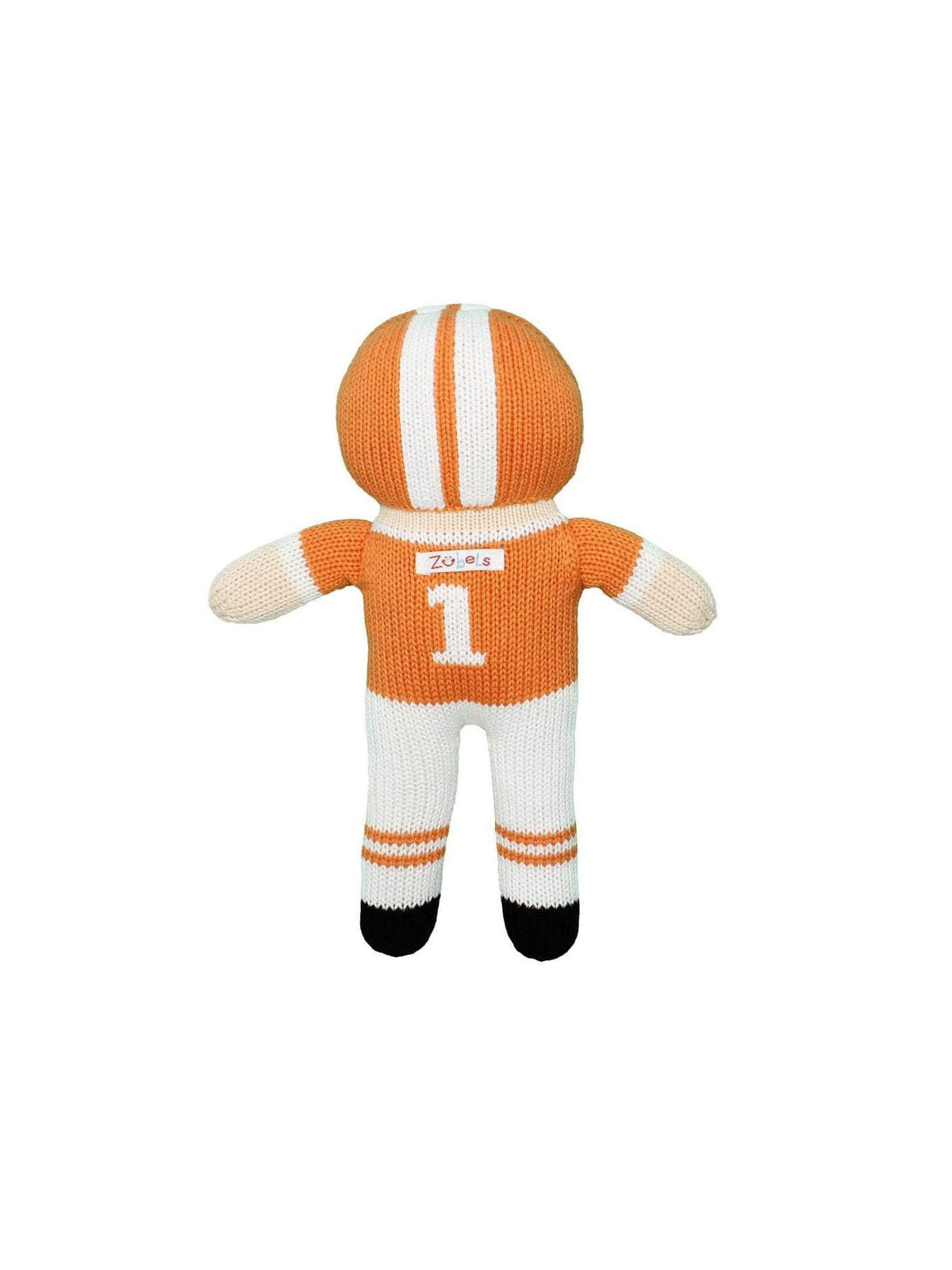 zubels tennessee volunteers orange and white football player rattle knit doll 7"