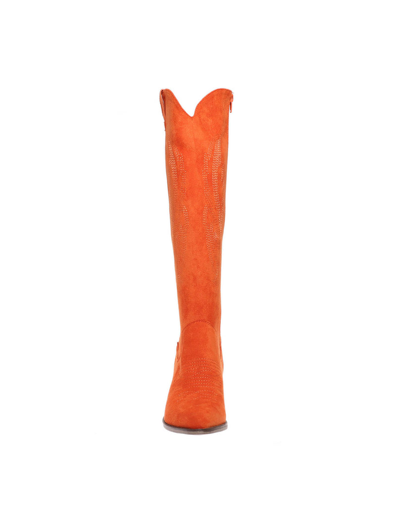 Pierre Dumas Wilder 19 Stitch Detail Boot Orange