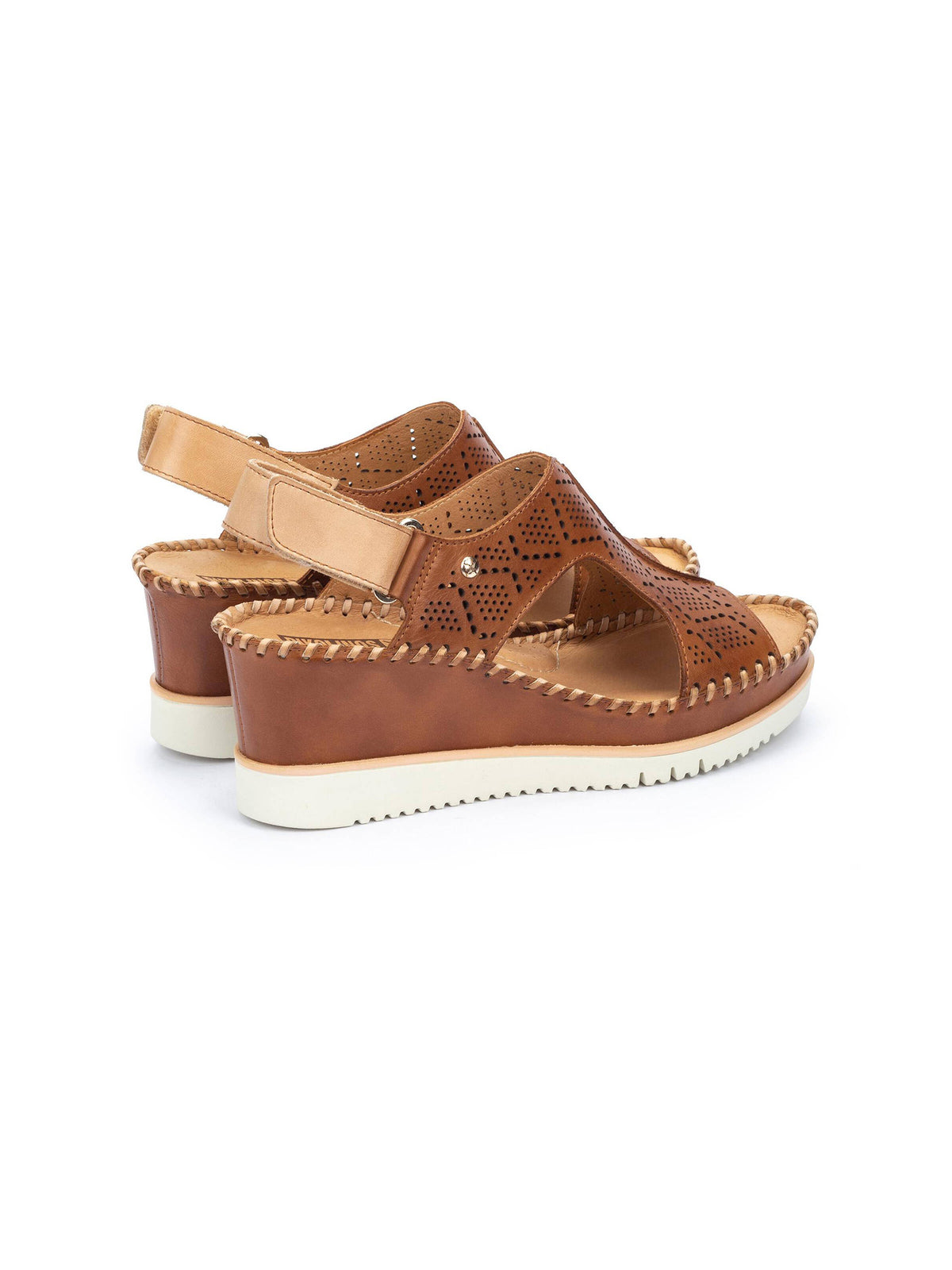 pikolinos aguadulce wedge sandals in brandy-back pair view