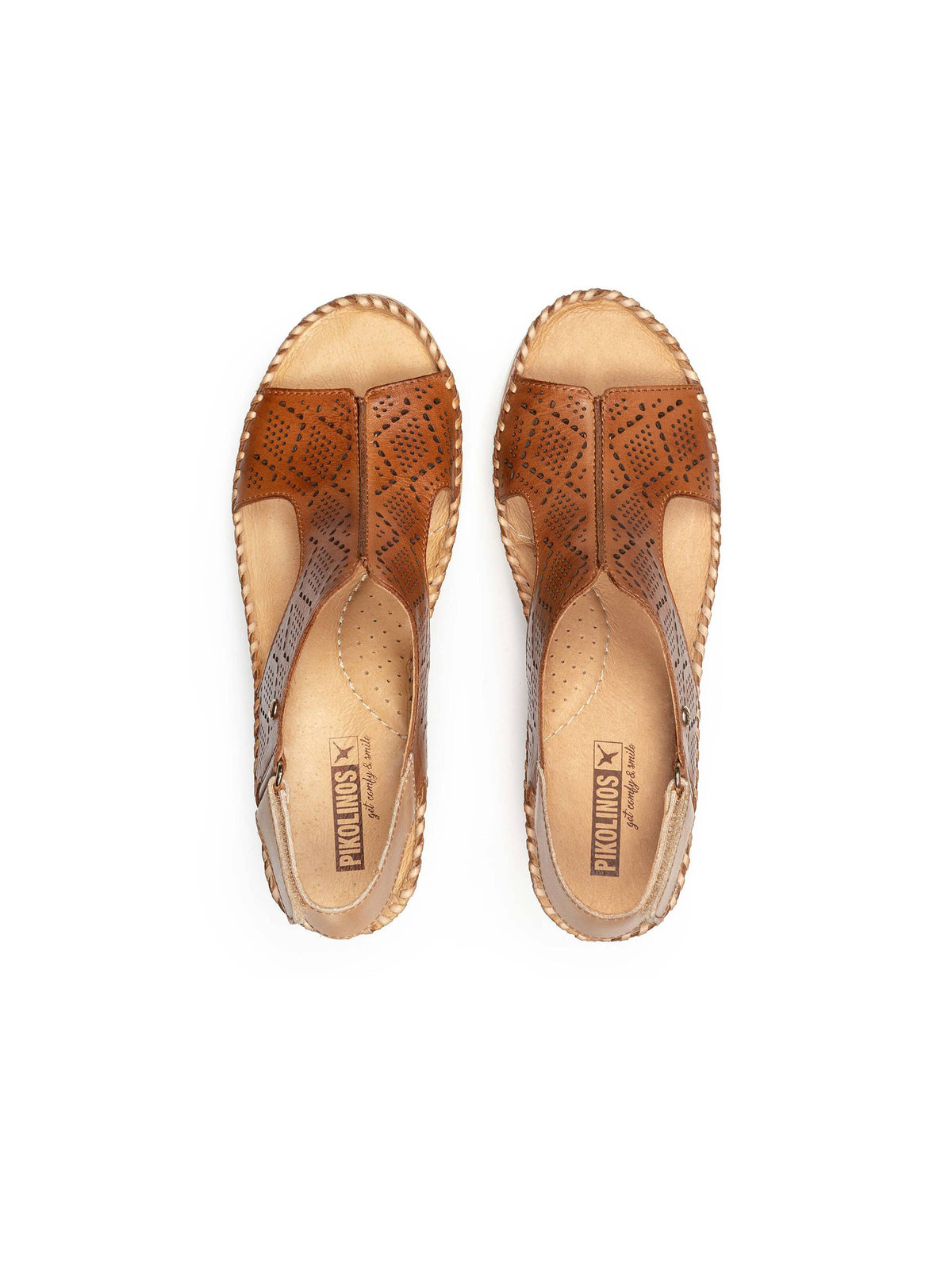 pikolinos aguadulce wedge sandals in brandy-top pair  view