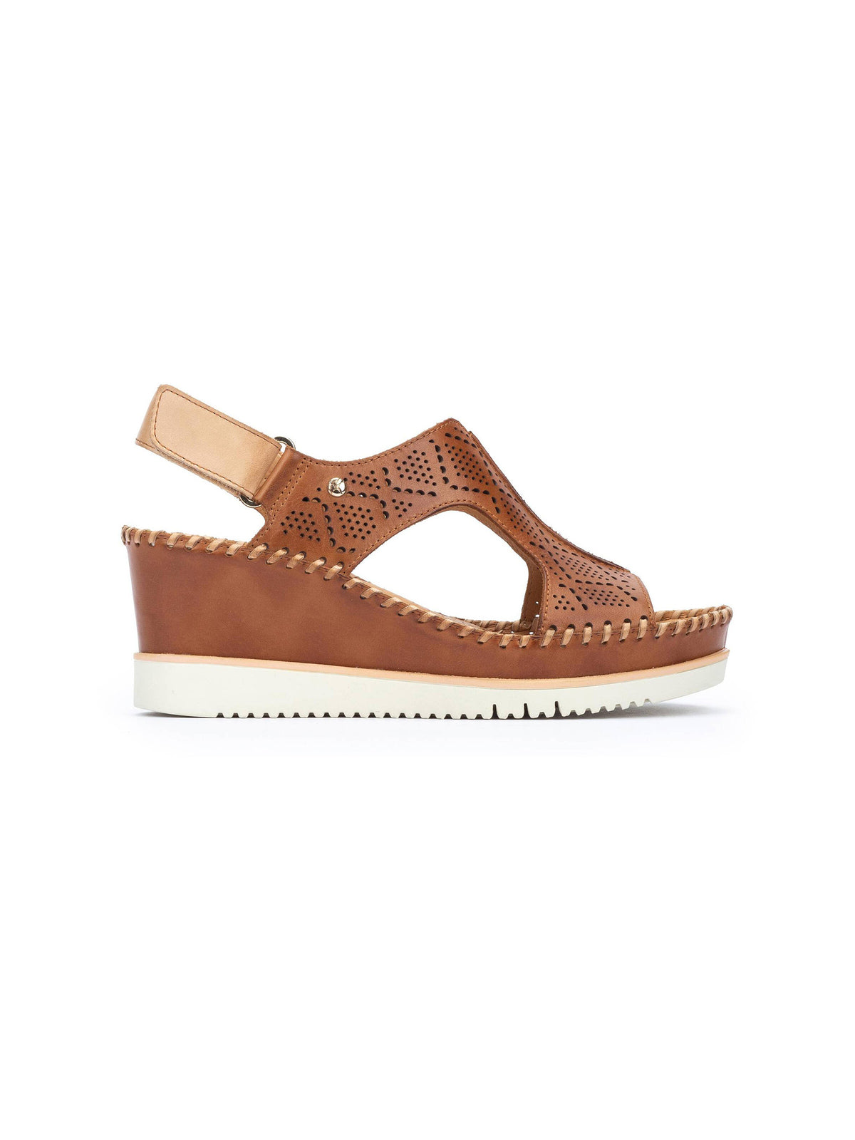 pikolinos aguadulce wedge sandals in brandy-side single view