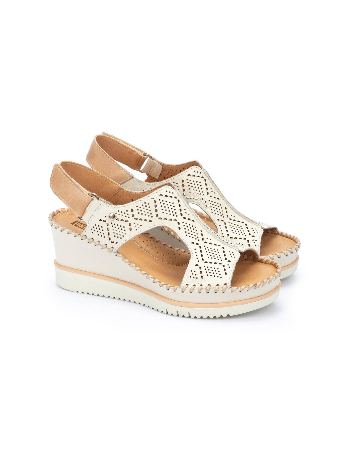 pikolinos aguadulce wedge sandals in nata-pair view