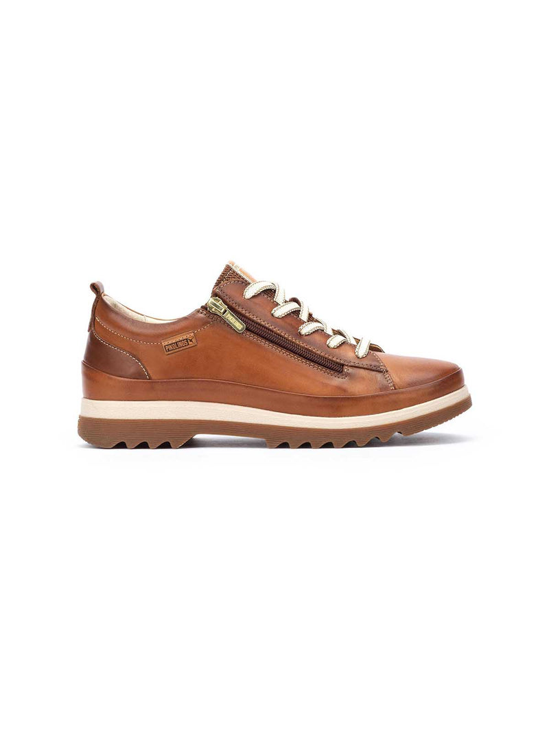 Pikolinos Vigo Side Zip Leather Sneaker in Brandy