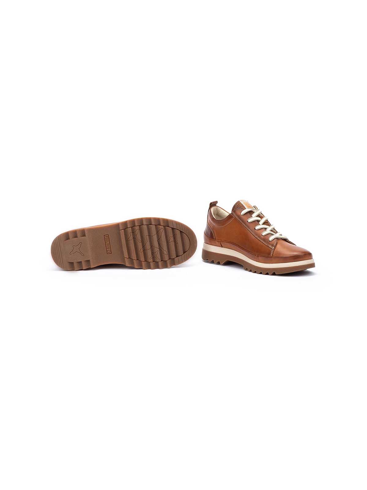 Pikolinos Vigo Side Zip Leather Sneaker in Brandy