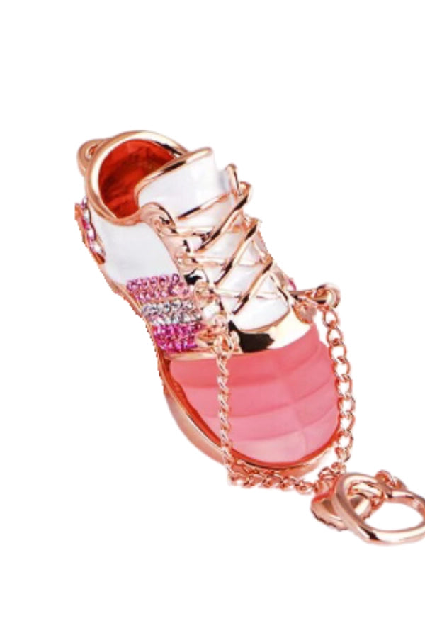 bag charm pink sneaker glitter rose gold