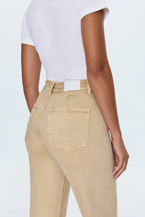 Pistola Penny Crop High Rise Wide Leg Jeans in sand dollar 