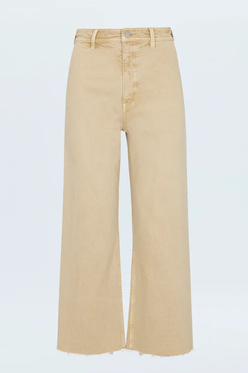 Pistola Penny Crop High Rise Wide Leg Jeans in sand dollar 