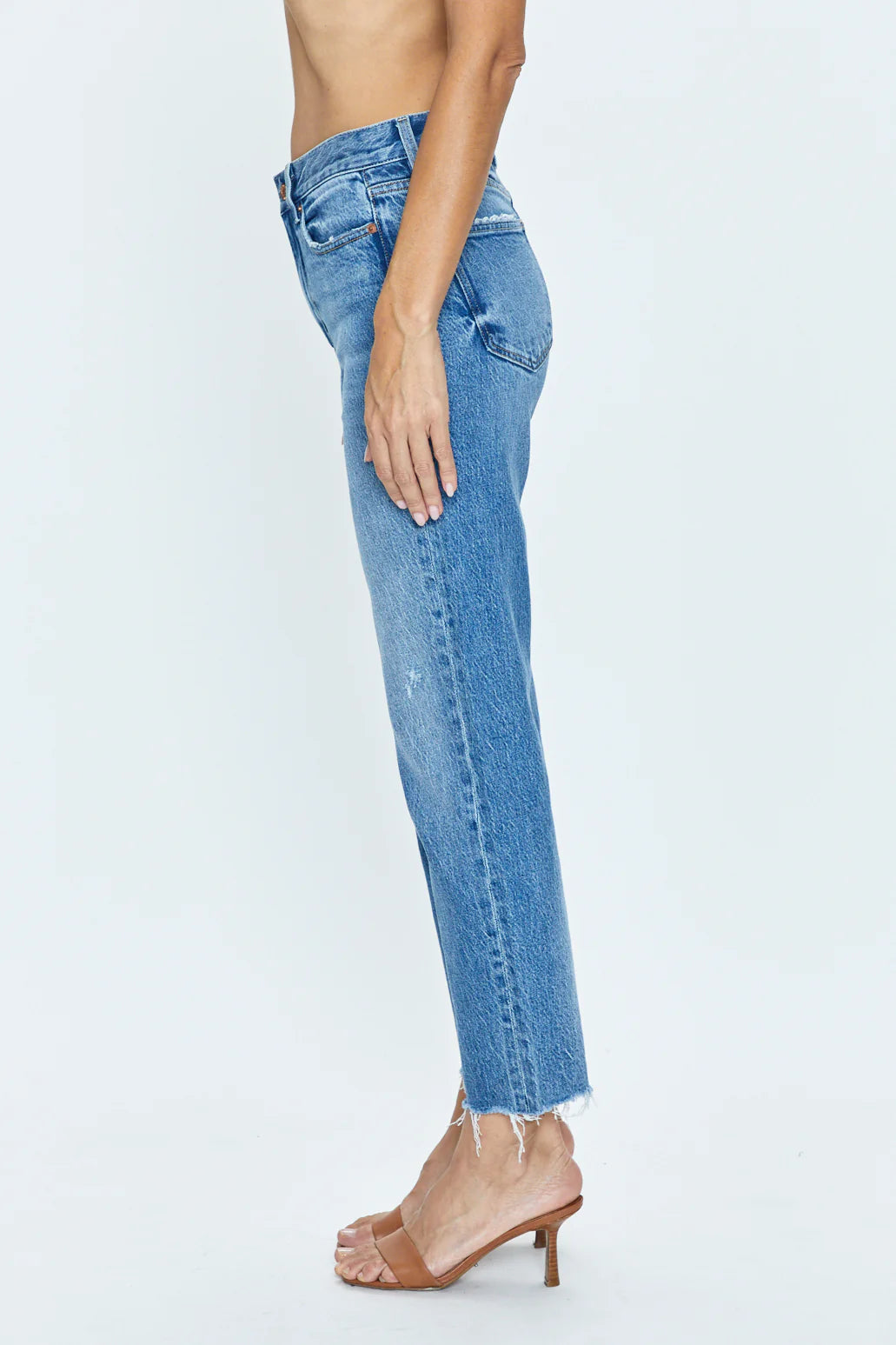 pistola charlie high rise straightleg denim ankle jeans in overlook vintage-side