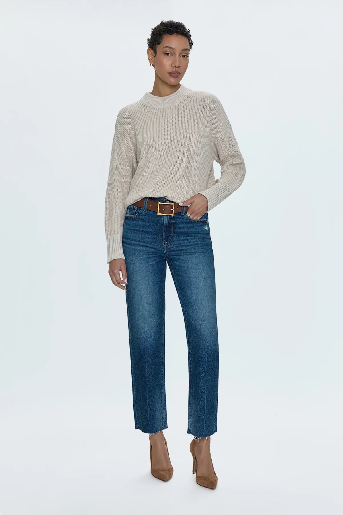 pistola charlie high rise straight leg jeans in forum vintage-front