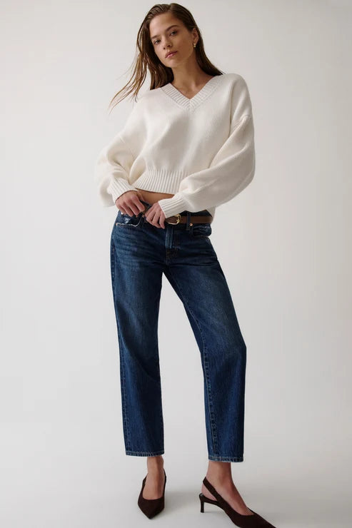 Pistola Issa Mid Rise Relaxed Ankle Straight Leg Jean: Mirage