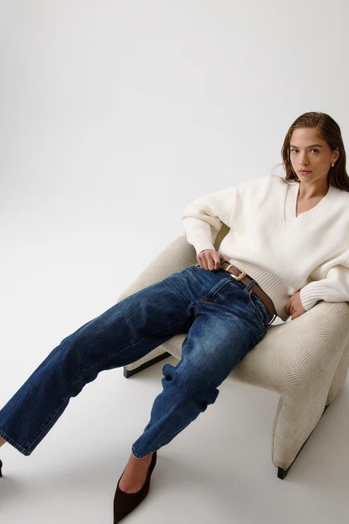 Pistola Issa Mid Rise Relaxed Ankle Straight Leg Jean: Mirage