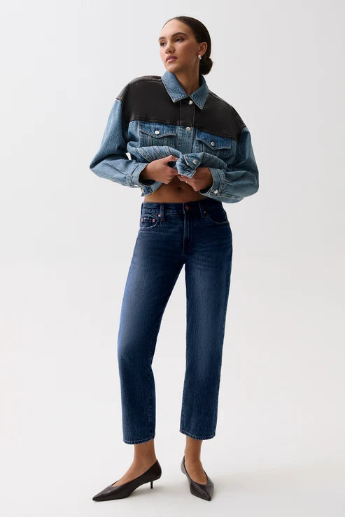 Pistola Issa Mid Rise Relaxed Ankle Straight Leg Jean: Mirage