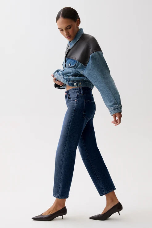 Pistola Issa Mid Rise Relaxed Ankle Straight Leg Jean: Mirage