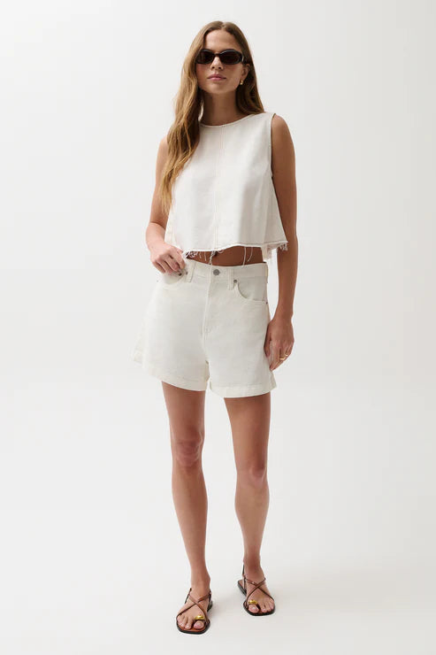 Pistola Kimora High Rise Linen Short Egret