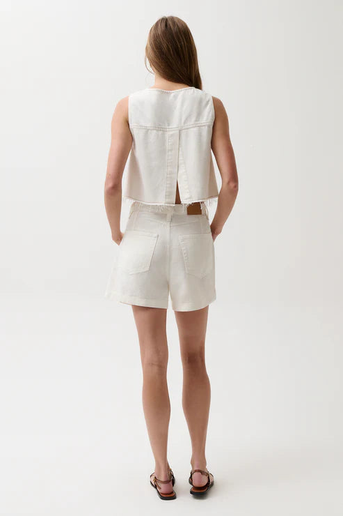 Pistola Kimora High Rise Linen Short Egret