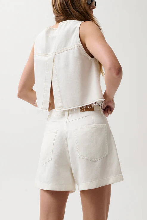 Pistola Kimora High Rise Linen Short Egret