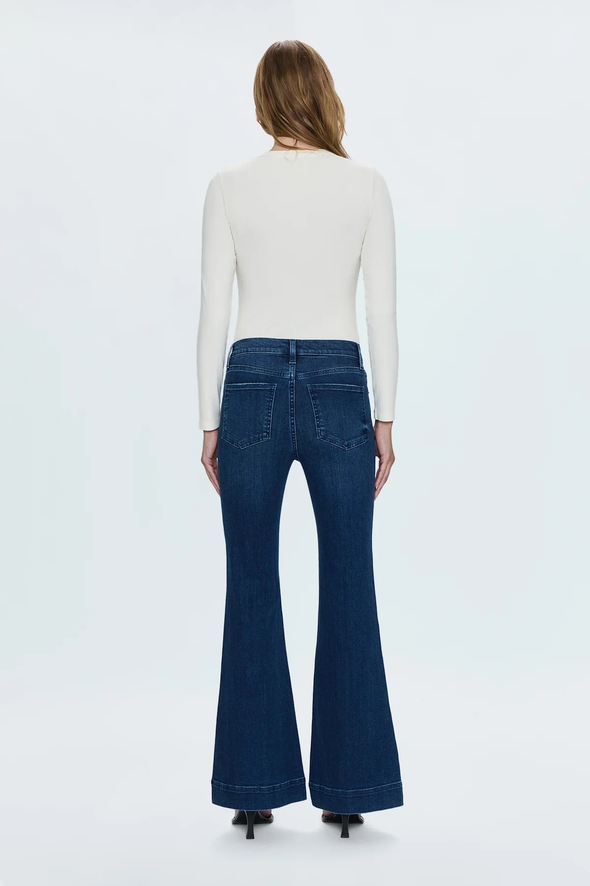 Pistola Kinsley Mid Rise Ultra Flare Jeans in Modern-back