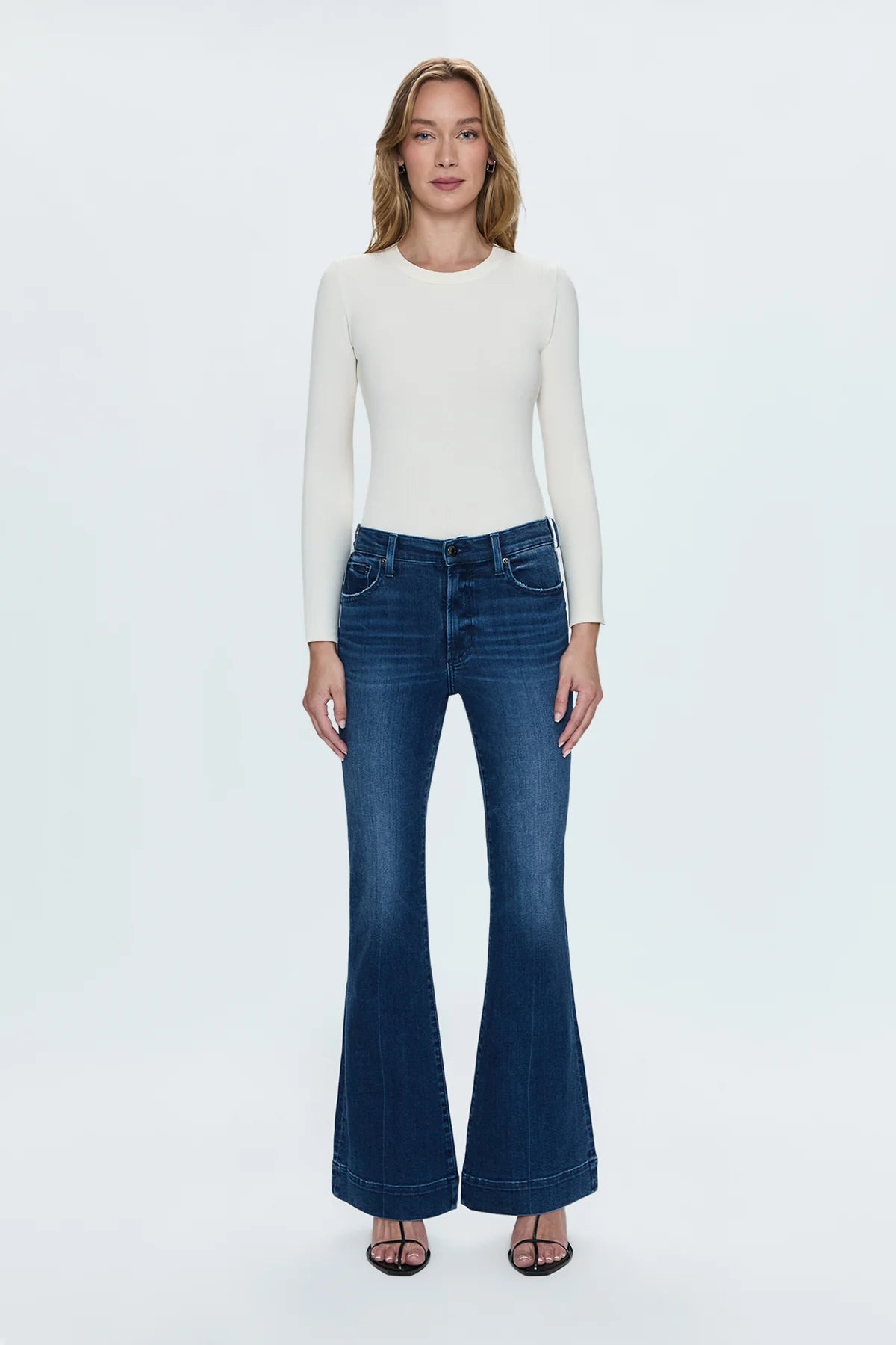 Pistola Kinsley Mid Rise Ultra Flare Jeans in Modern-front 