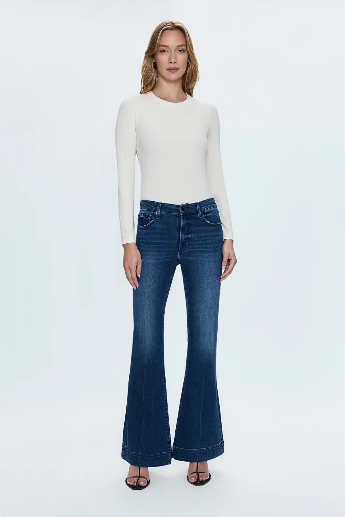 Pistola Kinsley Mid Rise Ultra Flare Jeans in Modern-front