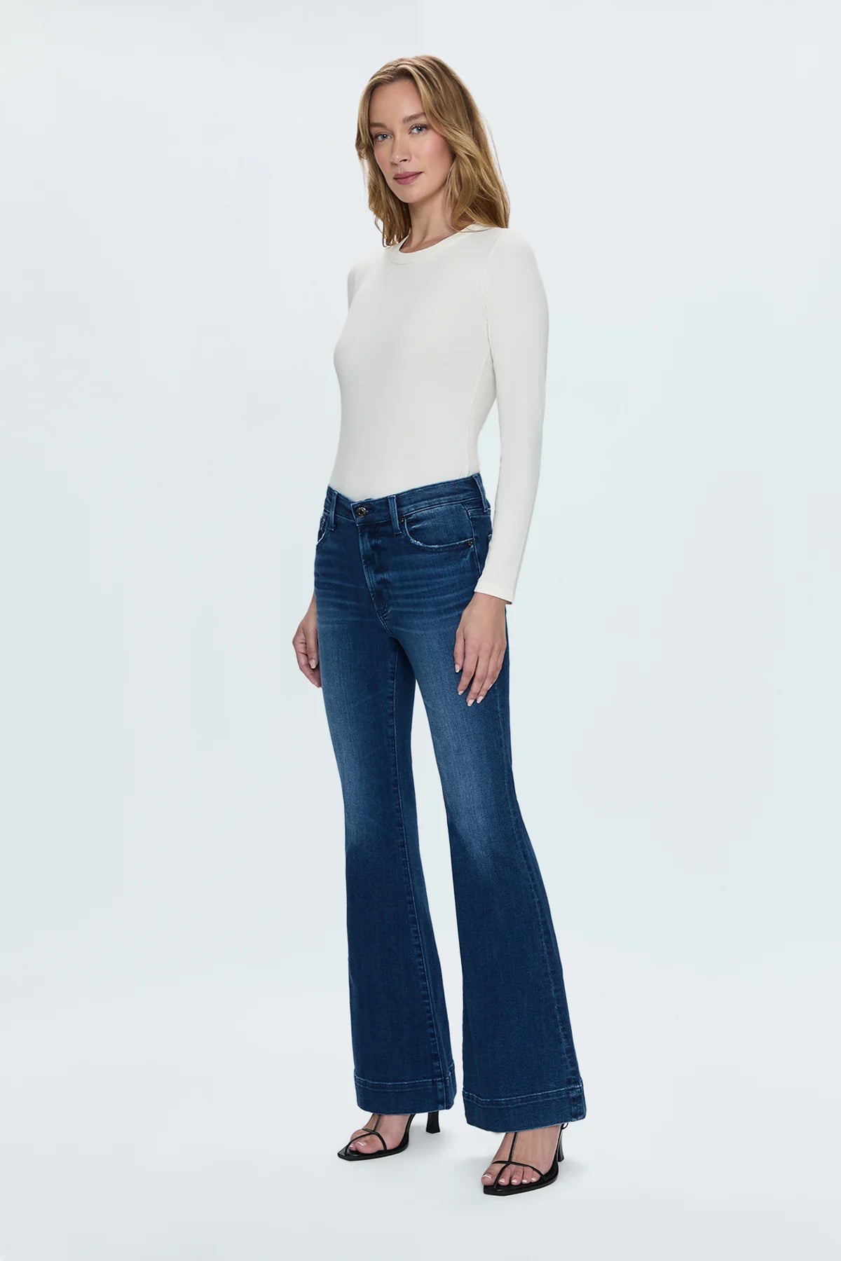 Pistola Kinsley Mid Rise Ultra Flare Jeans in Modern-side