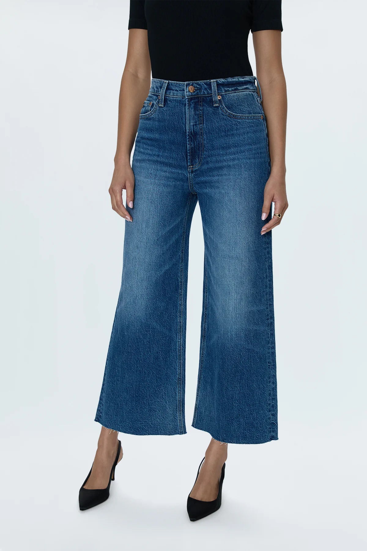 Pistola Lana Crop High-Rise Ultra Wide Leg Jean in Palladium