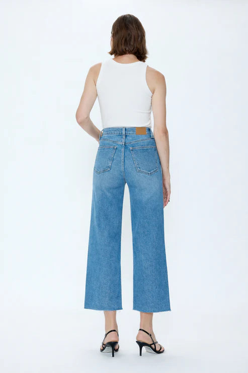 Pistola Lana Ultra High Rise Wide Crop Jean: Wild Heart